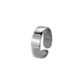 Minimalistischer silberner breiter offener Ring moderner Modeschmuck verstellbares Band. - Einstellbar Offen / Einfacher Polierter Breiter Stil (J215)