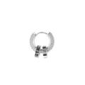 Nahaufnahme Detail des funkelnden Zirkonia Creolen Ohrrings mit kleinen Ringen. - ER891 Ohrring Einzeln (2 Schlaufen)