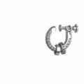 Hip hop style paved rhinestone screw clip on earrings for men fashion round jewelry - ER895 Screw Clip Single (2 Loops)