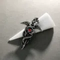 Heren Hermes caduceus slang hanger ketting met rode kristal diamant mode sieraden accessoire - Alleen Hanger (Zonder Ketting)