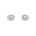 Detalle de pendientes de perla y concha con textura delicada y diseño elegante y fino. - Estilo Perla Artificial Concha (EZ97)