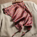 Women's silk scarf orange equestrian horse print fashion neckerchief elegant accessory - Horse Racing - Orange Coffee