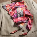 Elegant paisley printed silk scarf for women, vintage patchwork design triangular shawl. - Colorful Lucky Paisley