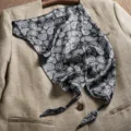 Black and white paisley silk scarf variant, elegant triangular shawl accessory for women. - Retro Paisley - Black