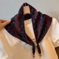 Retro vintage polka dot lace triangular scarf women summer breathable headwrap accessory - Rune Polka Dot / Blue Red