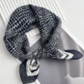 Black white snakeskin pattern square scarf, fashion casual versatile neck scarf for women men. - Amber Pattern