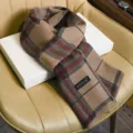Écharpe d'hiver classique à carreaux en laine pour homme, douce et chaude pour cadeau. - Carreaux Rouge Chameau