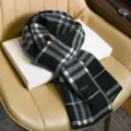 Écharpe à carreaux classique noir et blanc pour homme, chaude écharpe d'hiver élégante. - Carreaux Noir et Blanc