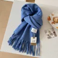 Effen imitatie kasjmier winter warme sjaal voor heren en dames, stijlvolle lange omslagdoek. - Haze Blauw