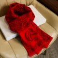 Bufanda de invierno roja para ancianos, regalo Año del Caballo, bufanda cálida para mamá y abuela. - Ma Dao Gong Cheng (Sin Caja de Regalo)