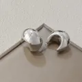 Chunky silver-plated C-shaped hoop earrings featuring a smooth, polished finish and thick design. - Glossy Silver (A24-162R)