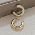 Boucles d'oreilles créoles dorées épaisses pour femmes, design en C élégant et chic. - Style Grand Forme C Épais (A24-106P Grand)