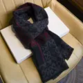 Bufanda de invierno para hombre patron vintage calida tacto cachemira casual cuello - Brocado Song Copo Nieve Rombo / Negro Rojo