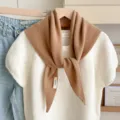 Effen wol driehoekige sjaal winter warm gebreide nekwarmer zacht gezellig mode accessoire voor - camel