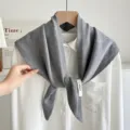 Grau Strick Dreieck Schal Tuch Wolle Mischung Damen Koreanische Stil vielseitig - Grau