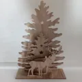Décoration d'arbre de Noël en bois avec cerf, ornement de bureau pour l'intérieur des fêtes. - Style Sans Lumière