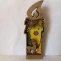 Decoration de bureau bougie de Noel en bois avec design cerf et sapin creux pour fetes - Bougie