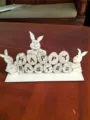 Panneau de décoration de table lapin de Pâques en bois, ornement de fête de maison DIY. - Style avec socle