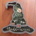 Halloween chapeau en bois décoration suspendue multicouche pour fête décoration maison - Chapeau