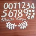 Wooden monthly milestone numbers and letters decoration set for baby photo shoot - Full Set