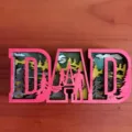 Décoration de bureau sculptée multicouche en bois DAD pour la fête des pères cadeau. - Dad Sans Lumière