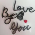 Ornamenti di lettere decorative in legno Love Bye You forme di scrittura per feste decor - Stile farfalla con lettere senza punti colla