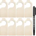 Set de carteles de puerta de madera virgen para colgar con rotulador negro para manualidades - Color Madera Natural Estilo 2