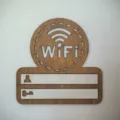 Hölzernes WLAN Passwort Schild Wandbehang drahtloses Netzwerk Dekorationsschild 1 Stk - Braun Rund
