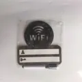 Holz WLAN Passwort Schild Wandbehang drahtloses Netzwerk Indikator mit Stift und Tafel. - Schwarz Rund mit Stift
