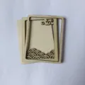 Pieza de marco de bordado DIY de madera con patrón de olas, detalle de accesorio artesanal. - Color Madera Natural 7*9 Estilo 6 Tres Capas
