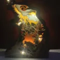 Décoration de table loup sculptée multicouche en bois avec guirlande lumineuse maison - Avec Lumière LED