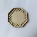 Marco de bordado hueco octogonal de madera accesorio de bricolaje con celosía tradicional. - Color Madera Natural 8*8 Estilo 4 Tres Capas