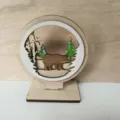 Artisanat en bois animal paysage bureau ornement créatif découpe laser multicouche - Ours Brun