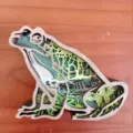 Ornement de grenouille sculpté en bois 3D multicouche, décoration de bureau créative. - Grenouille