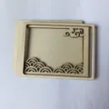 Accesorios de marco DIY de madera para bordado e imanes con motivos de nubes y olas. - Color Madera Natural 7*9 Estilo 7 Tres Capas