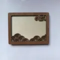 Marco de fotos de madera DIY accesorio de bordado pieza de madera con patrones de olas. - 7*9 Doble Capa Placa Base Gruesa Estilo 3