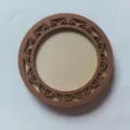 Marco de bordado hueco circular de madera accesorio imán de nevera artesanal - 8*8 Doble Capa Placa Base Gruesa Redondo Estilo 2