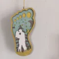 Wooden kissing couple foot shaped hanging ornament romantic Valentine day home decor pendant - Couple Style