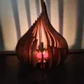 Bougeoir de fete DIY en bois forme de lotus bougie chauffe plat decorative maison - Brun Foncé