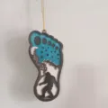 Wooden Bigfoot hanging ornament 3D layered forest moon silhouette home decor SKU item - Bigfoot Style