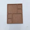 Holz Mini Schmuckregal Detail, mehrfächer Display Tablett für kleine Sammlerstücke Holz. - Braun 4