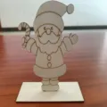 Ornement de décoration de puzzle DIY en bois de Père Noël avec socle pour table. - Père Noël