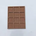 Holz Miniatur Gitter Display Regal Detailansicht, 12 Fächer für kleine Sammlerstücke. - Braun 1