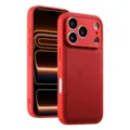Red leather textured phone case with advanced camera protection for smartphone models. - China Red