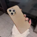 Glitter sparkle phone case detail view, luxury shiny protective back cover for iPhone. - iPhone 17 Pro Max / Khaki
