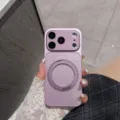 Magnetic glitter phone case with 360 ring stand and camera protection for iPhone 16 Pro. - Glitter 360 Kickstand - Lavender / iPhone17