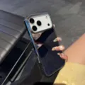 Electroplated mirror phone case variant for iPhone, sleek metallic finish and large lens prot. - Mirror Plating / Large Hole / Silver / iPhone 17