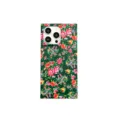 Green floral phone case with traditional Chinese peony phoenix pattern and square camera cover. - Square Dongbei Floral Green / iPhone16