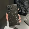 Funda de teléfono con patrón de diamante láser galvanizado compatible con Samsung S24 Ultra - Cobertura Completa (Para Samsung S23) / Negro