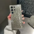 Funda de teléfono con lentejuelas láser plateadas galvanizadas compatible con Samsung S24 Ultra. - Cobertura Completa (Para Samsung S23) / Plateado